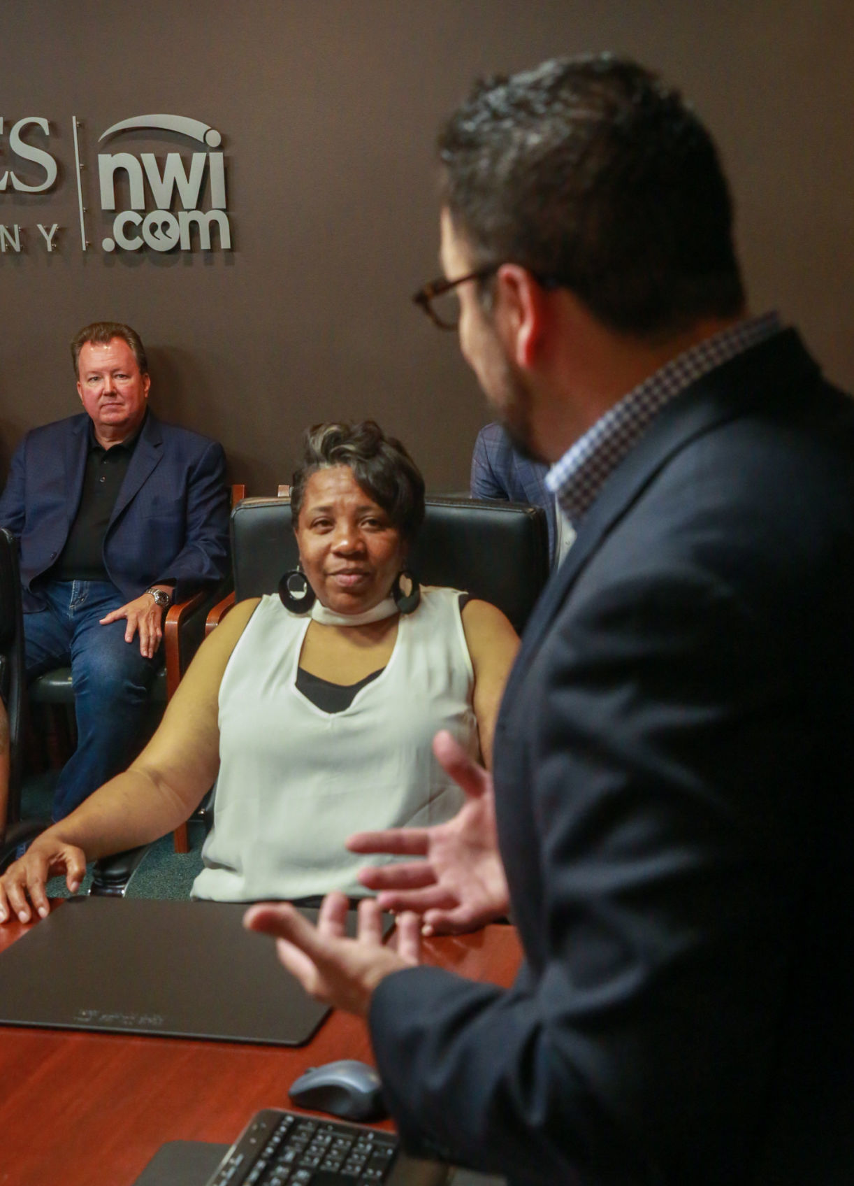 Presentation of new Chevy to Times/Chevy contest winner Lolita Whitehead